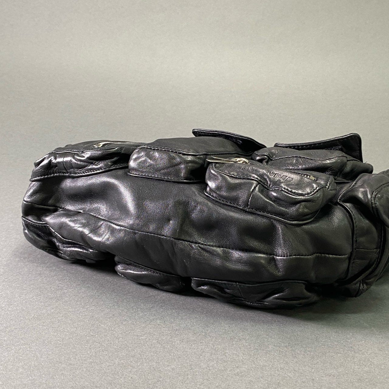 Af11 【Archive】JIL SANDER ジルサンダー 2003 エディターズバッグ ショルダーバッグ ブラック レザー ユニセックス 鞄 Vintage Shoulder Bag