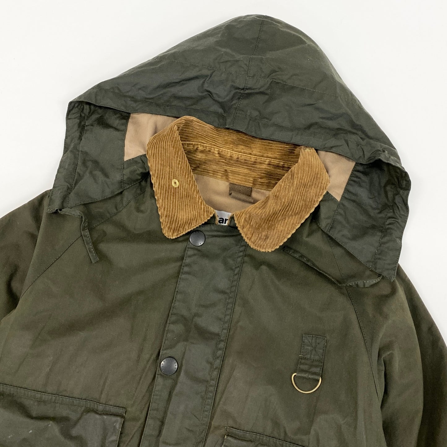 17h20 英国製 Barbour MARGARET HOWELL バブアー マーガレットハウエル オイルドジャケット アウター 取り外し可能フード LWX0847OL51 カーキ コットン レディースk02i