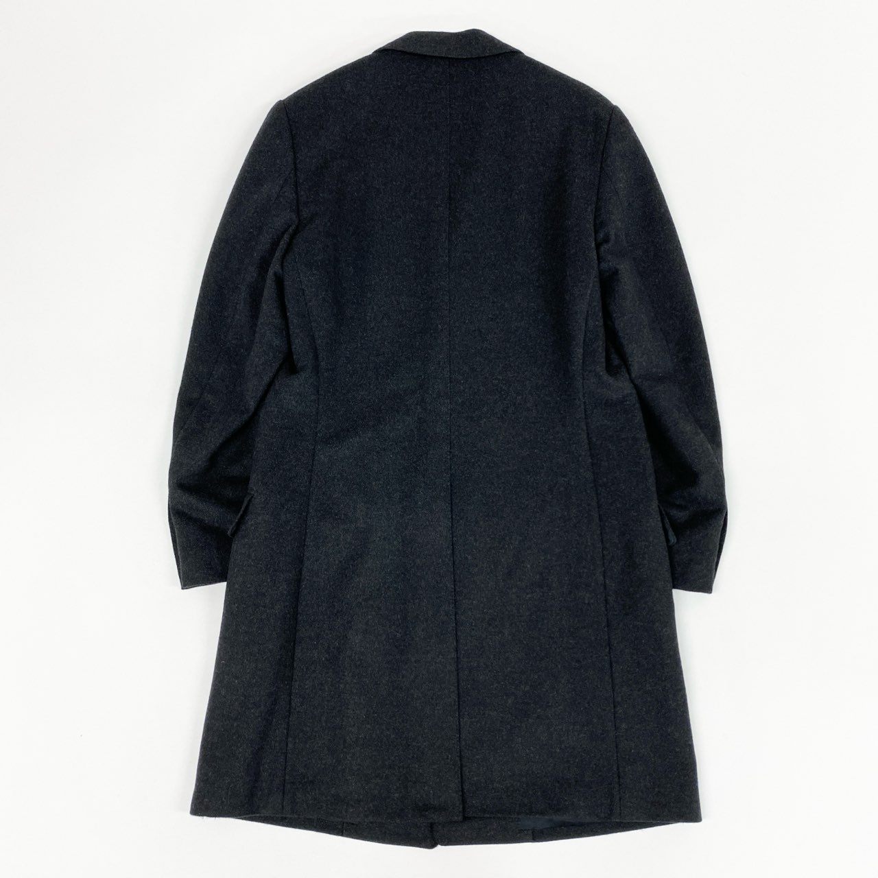 24l14 《美品》 フランス製 Masaki Matsushima マサキマツシマ 英国ドーメル社 カシミヤ生地 チェスターコート ロングコート カシミアコート ダークグレー カシミヤ70% ミンク30% メンズ 紳士服