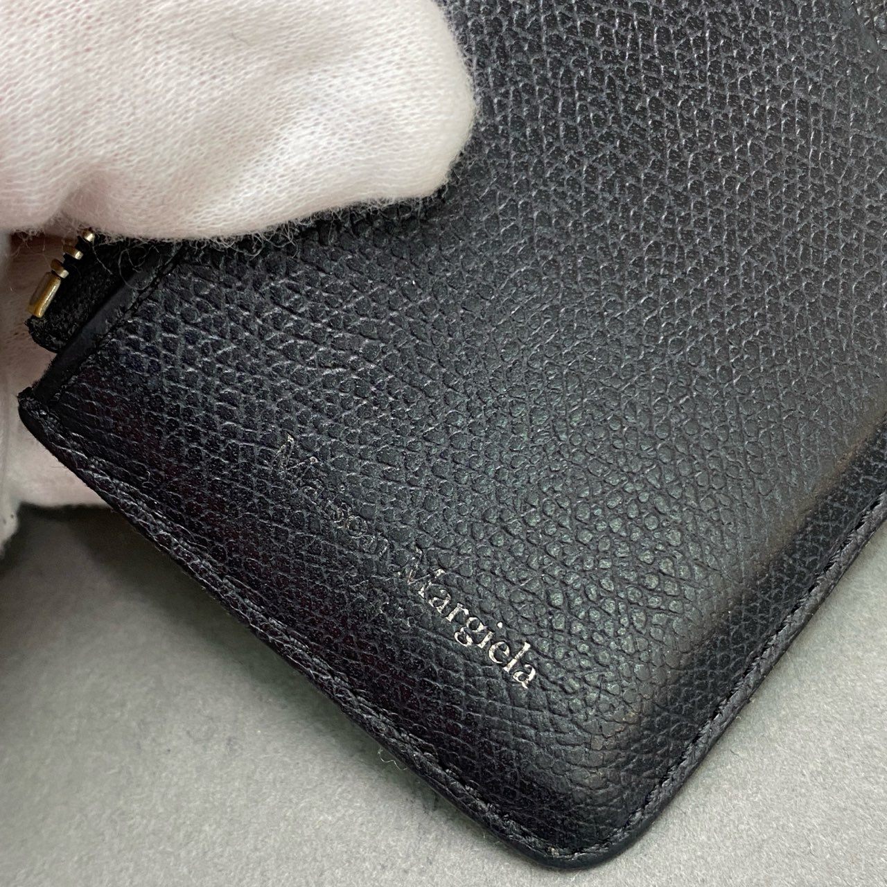 b7 Maison Margiela メゾンマルジェラ 4本ステッチ レザーコインカードケース S55UA0023 ブラック 小銭入れ 名刺入れ イタリア製 箱付き