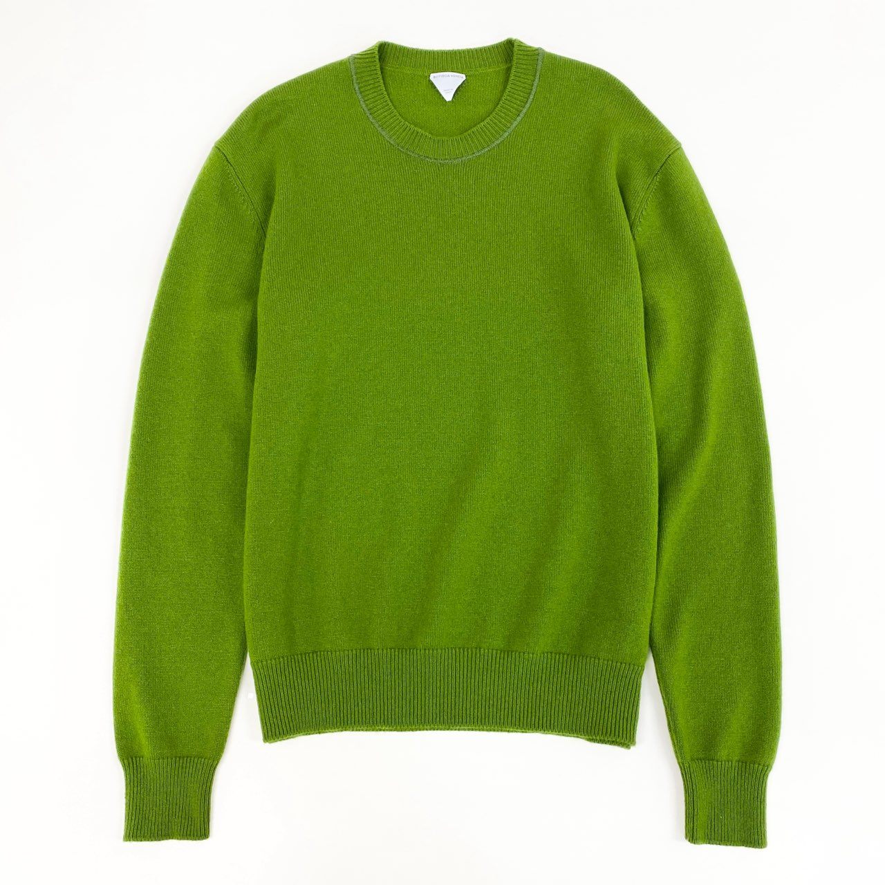 82d4 《美品》 BOTTEGA VENETA ボッテガヴェネタ 2022年モデル カシミヤ クルーネックニットセーター 730542 L グリーン イタリア製