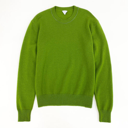 82d4 《美品》 BOTTEGA VENETA ボッテガヴェネタ 2022年モデル カシミヤ クルーネックニットセーター 730542 L グリーン イタリア製