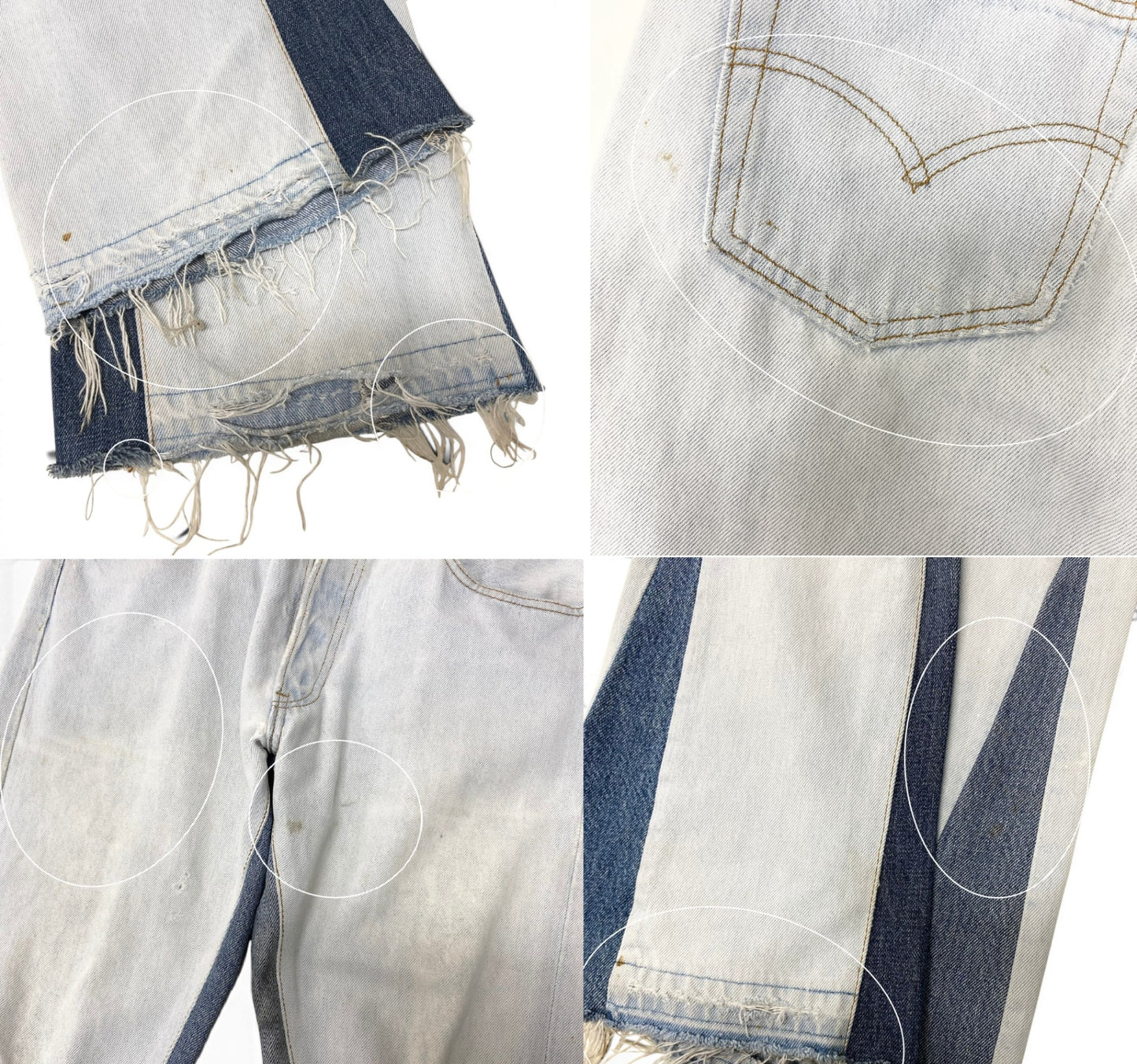 Mf26 Gallery Dept x Levi's ギャラリーデプト リーバイス フレアデニム ヴィンテージ加工 リメイクデニム ライトウォッシュデニム ボタンフライ メンズ 男性用 30 ライトブルー コットン100%u02t