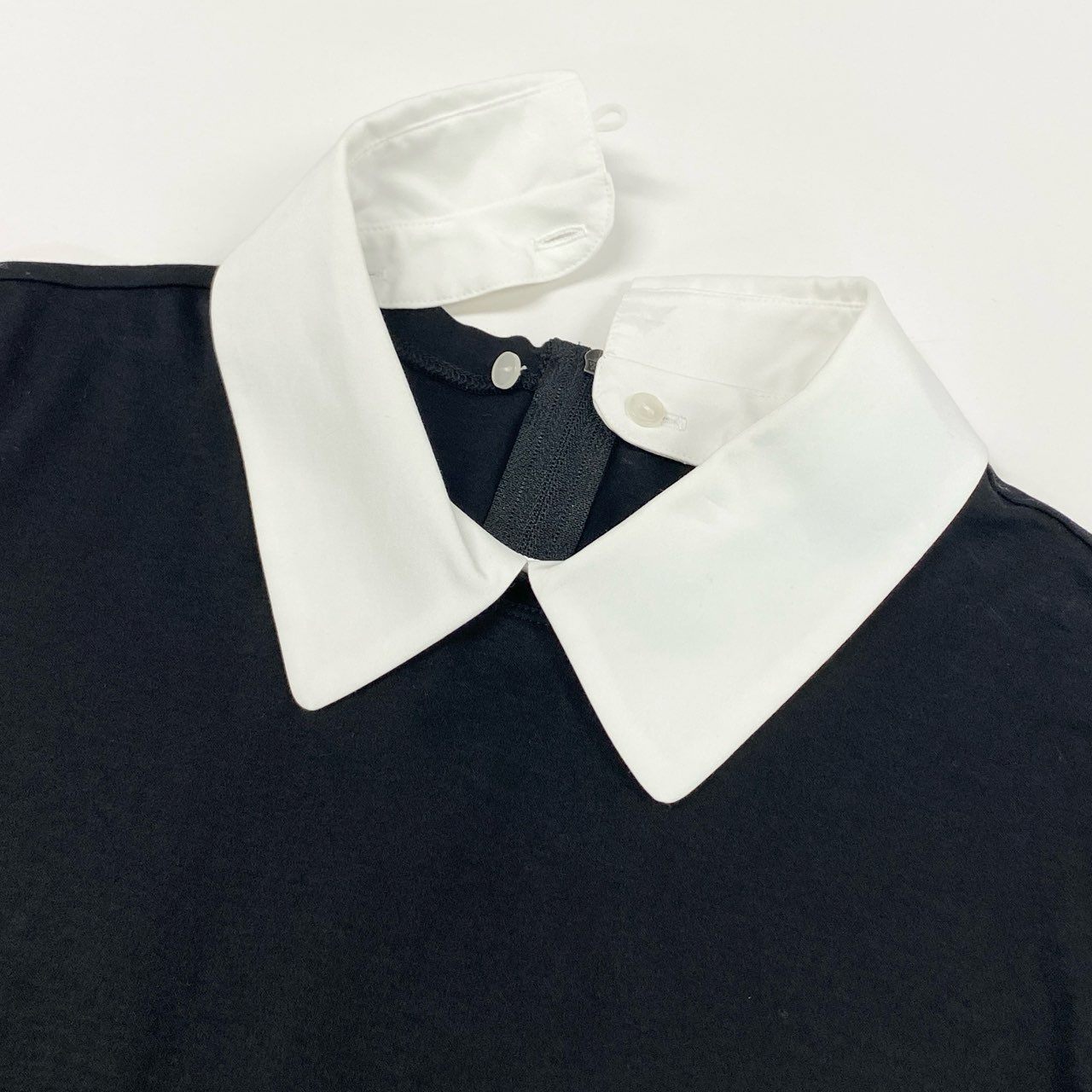 82f24 FOXEY NEW YORK フォクシー ニューヨーク 2WAY 襟取り外し可 カットソー 40129 40 ブラック Tシャツ 日本製