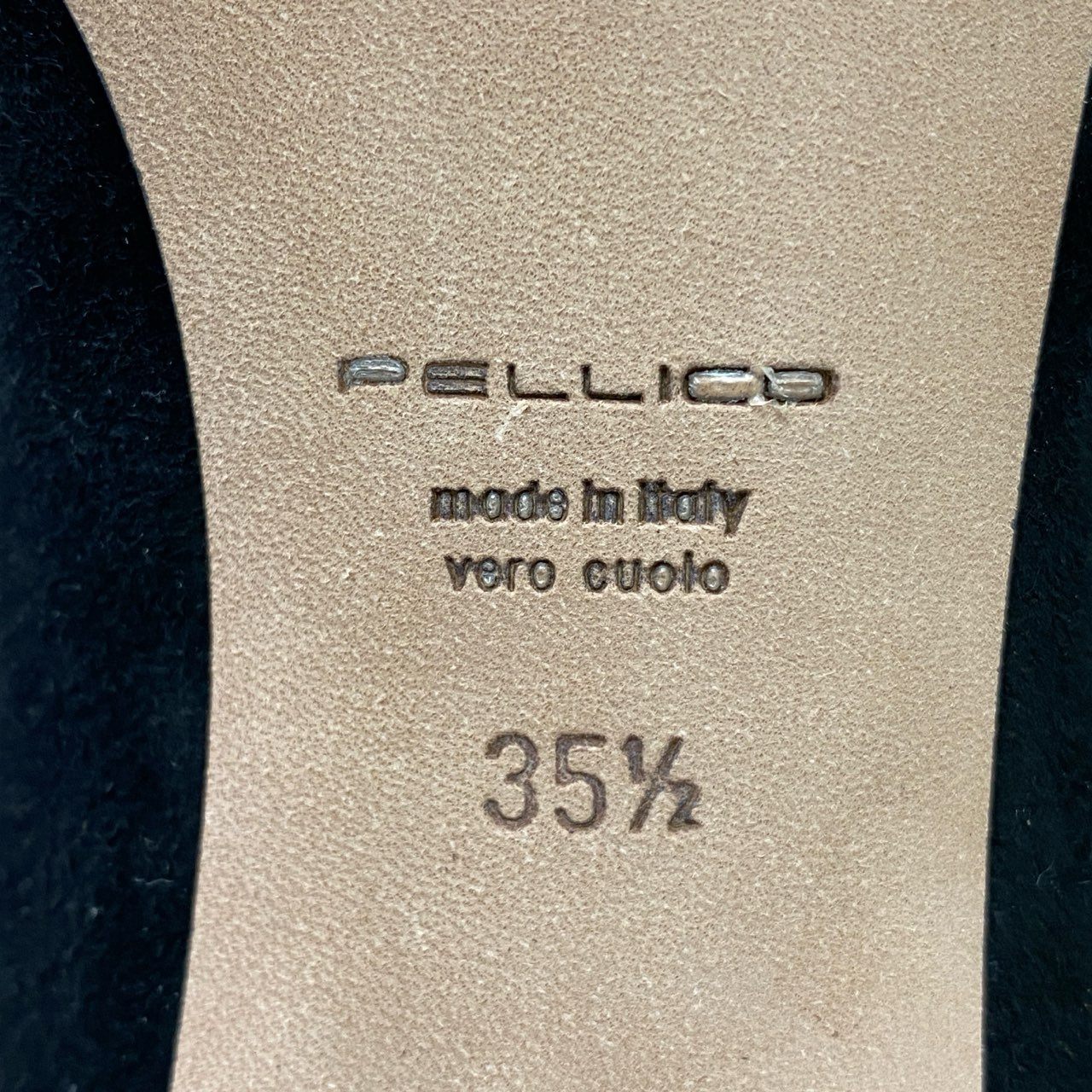 2e26 《未使用品》 PELLICO ペリーコ ANDREA 50 スエードレザー パンプス 35 1/2 ブラック Leather シューズ 箱 保存袋付き