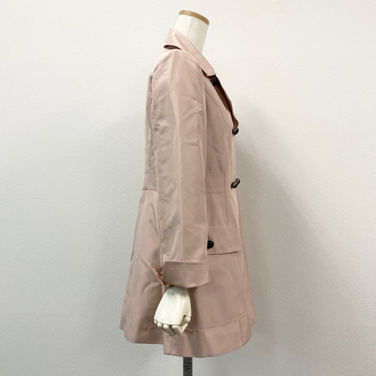 61g23 《美品》 FOXEY フォクシー シルクトレンチコート 29727 38 ピンク Silk Trench Coat スプリングコート