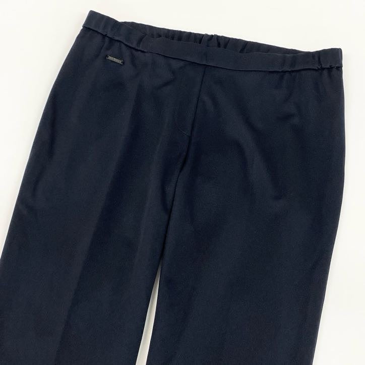 80g23 LEONARD レオナール スラックスパンツ オールストレッチ 無地 ウエストゴム レディース 女性用 0383461 44 ブラック