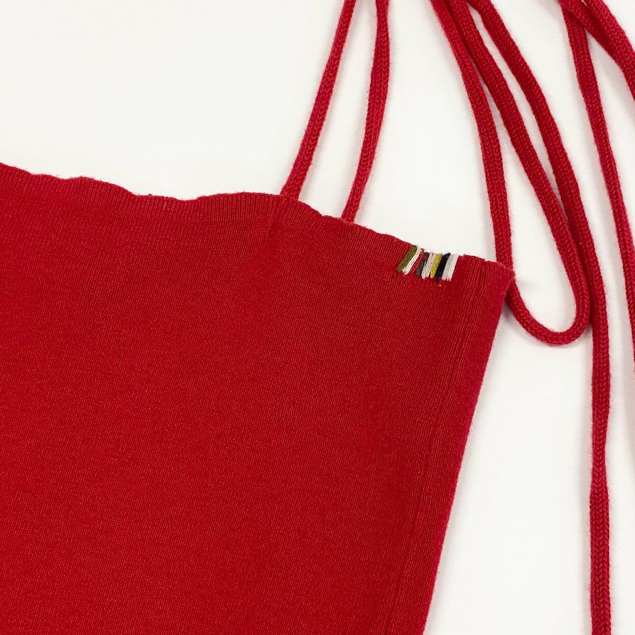 4c28 extreme cashmere x エクストリーム カシミア ニットキャミソール コットン カシミヤ カシミア混紡 タンクトップ トップス 肩紐リボン 3610800686 レッド