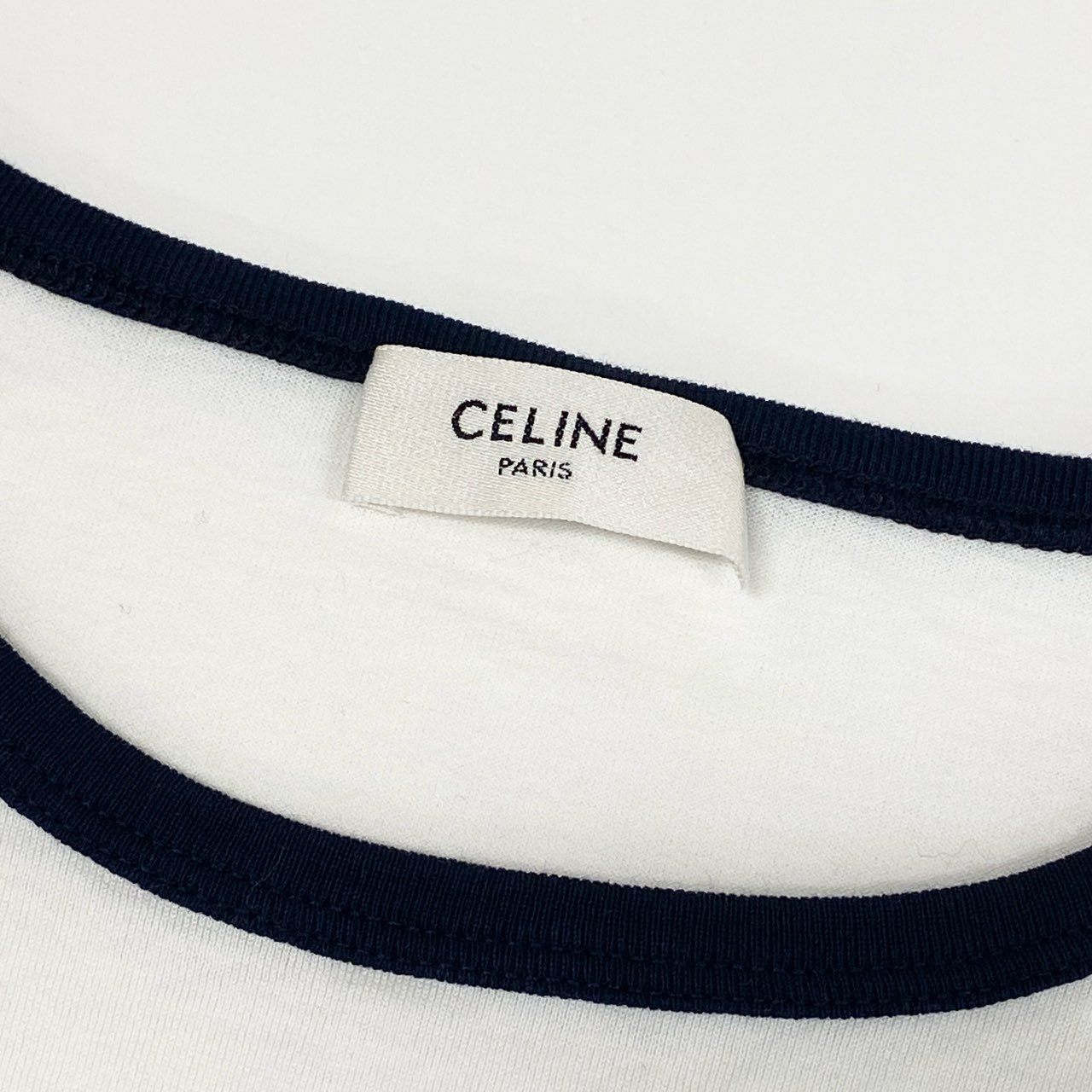 4c28 CELINE セリーヌ 半袖Tシャツ カットソー トリオンフ クラシック ブランドロゴプリントTシャツ コットン 2X872671Q M ホワイト 綿100%