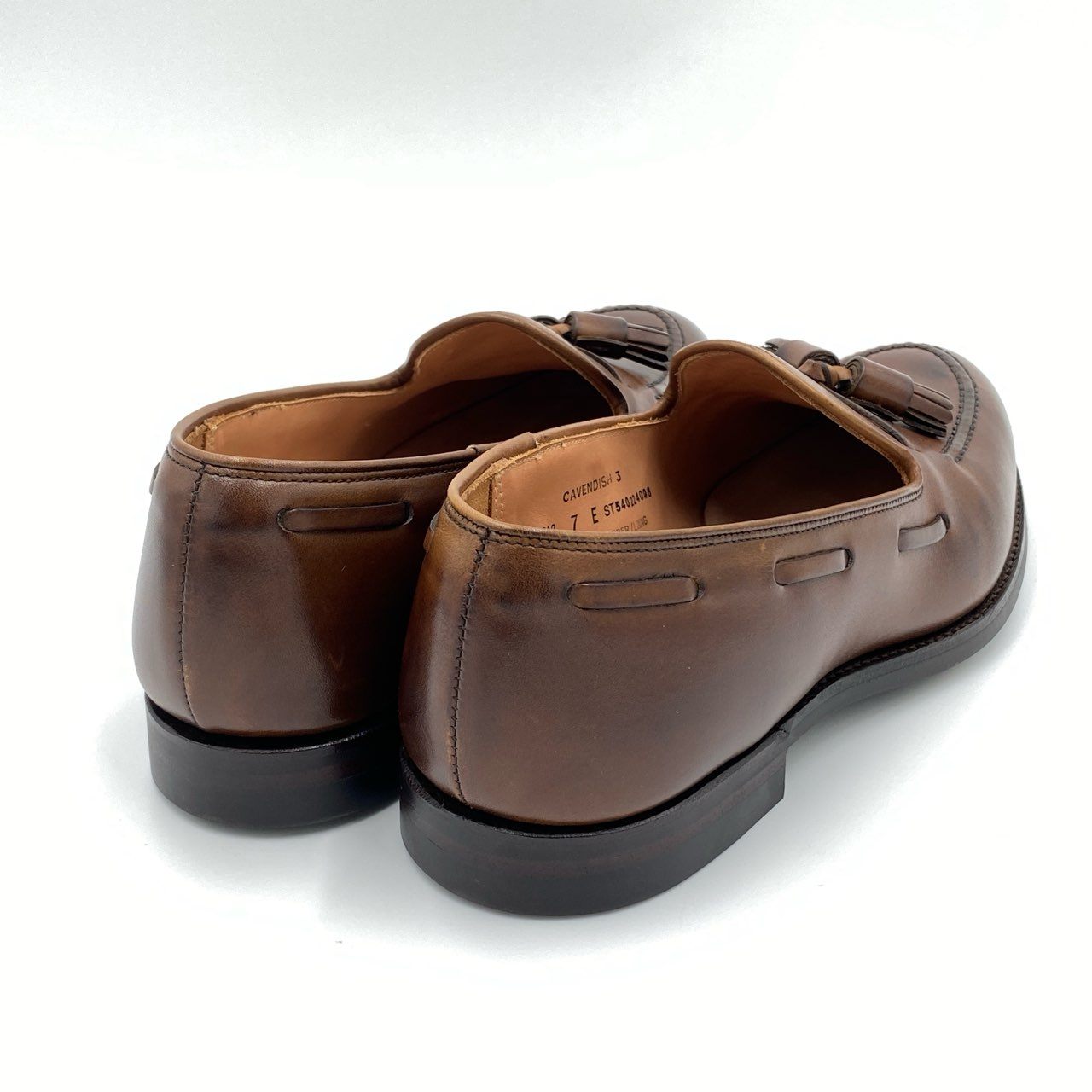 2h21【極美品】CROCKETT&JONES クロケット&ジョーンズ CAVENDISH3 タッセルローファー 革靴 サイズ7E ブラウン キャベンディッシュk02i