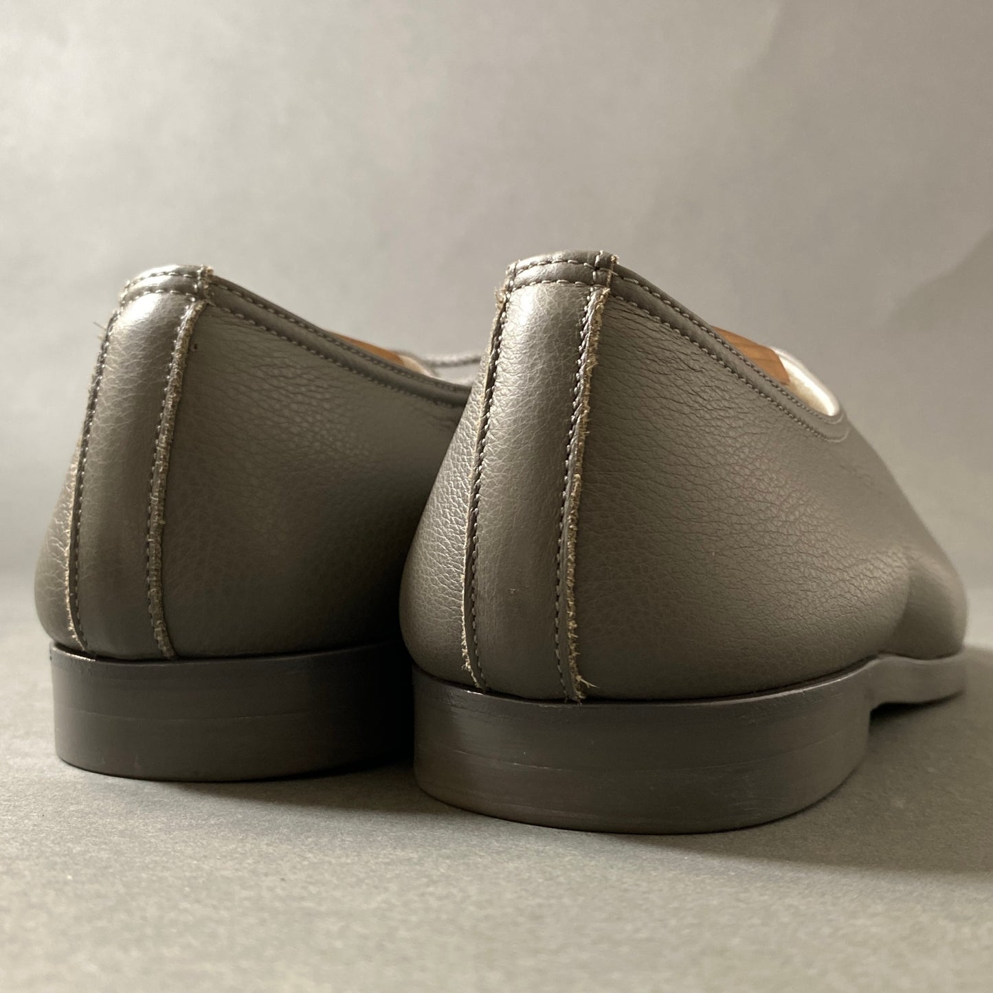 12f26 ②《極美品》 定価¥42,900 FOOTSTOCK ORIGINALS フットストック オリジナルズ ONE PIECE レザーシューズ FS191202 9 1/2E グレー LEATHER 一枚仕立て インペリアルソール