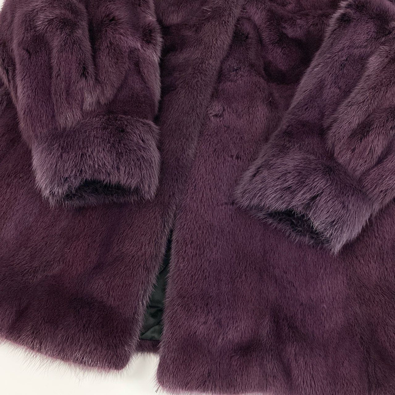 72a27 染めミンクファー ロングコート サイズF パープル 本毛皮 Purple Mink Fur Long Coat レアカラーt18r
