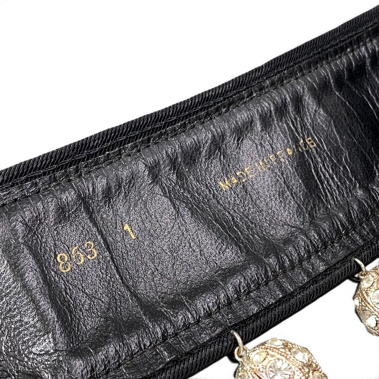 e8 YVESSAINTLAURENT リブゴーシュ ヴィンテージ ベルト ベルベット フランス製 1 ブラック レディース 女性用u02t