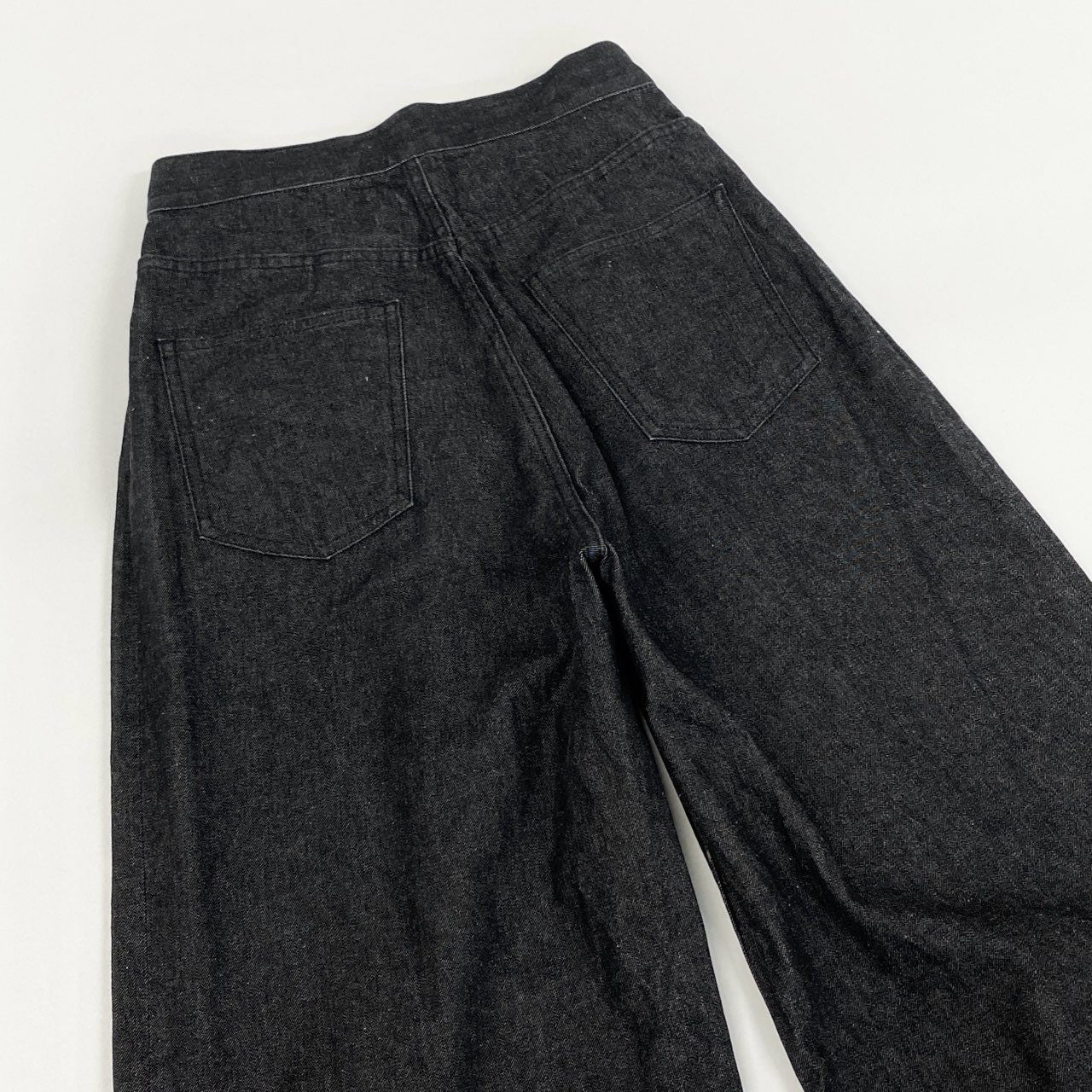 22f18 JOHN LAWRENCE SULLIVAN ジョンローレンスサリバン リキッドデニムパンツ ハイウエストパンツ ブラックデニム ジーパン 定番 JLSW-01-S サイズM グレー系 コットン100% レディース