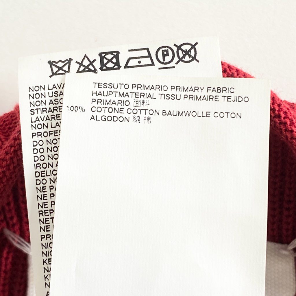 54h23 Maison Margiela 14 メゾンマルジェラ 4つタグ ミドルゲージ コットンニットセーター デザインニット S50HA0785 S16224 サイズM レッド メンズ 男性用 14