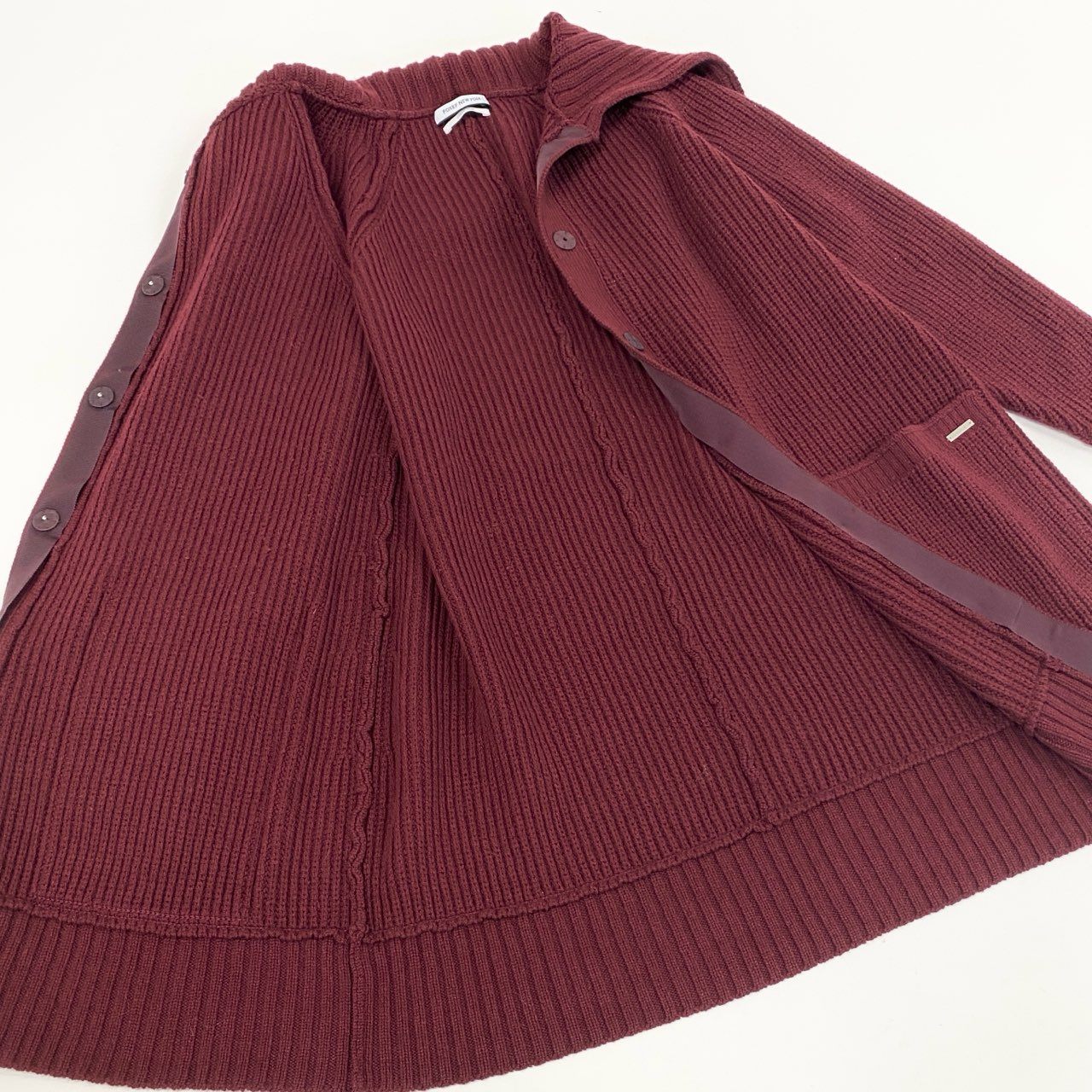 35l27 FOXEY NEW YORK フォクシー ニューヨーク 40010 Knit coat ニットコート ロングカーディガン レッド ウールカシミヤ レディース 日本製