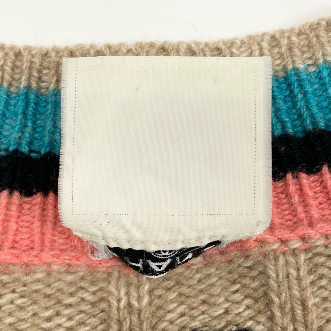 60b9 【美品】CHANEL シャネル 1996 カシミヤ スクールニット ロングスリーブニットセーター ココマーク PO8766W02335 42サイズ ベージュ レディース 女性用k02i