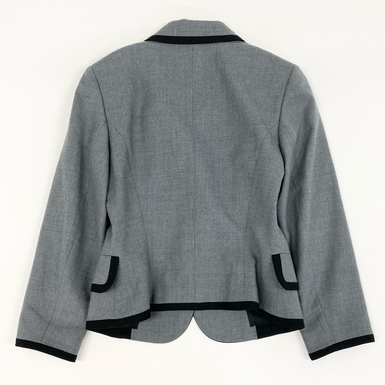 11f12 Vivienne Westwood RED LABEL ヴィヴィアンウエストウッド レッドレーベル テーラードジャケット ブレザー オーブ金ボタン ワッペン パイピング サイズ2 グレー ウール100 レディース 女性用