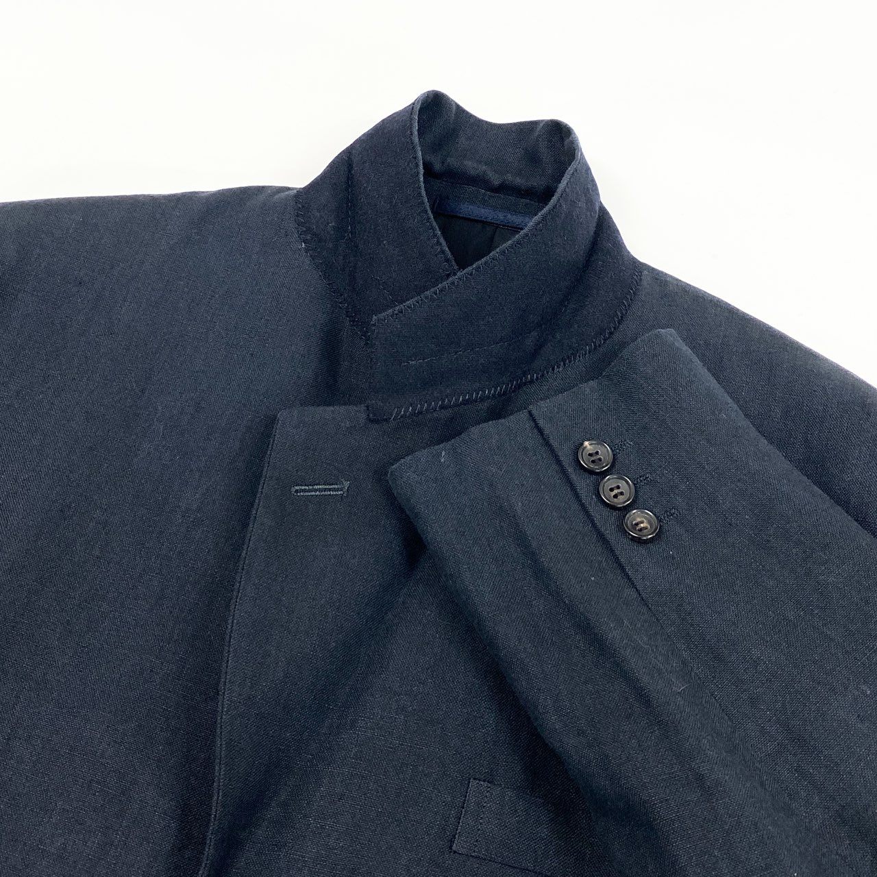 32d11 COMME des GARCONS HOMME DEUX コムデギャルソンオムドゥ テーラードジャケット サマージャケット ブレザー DJ-71031M サイズM ダークネイビー リネン100% AD1997 90s メンズ