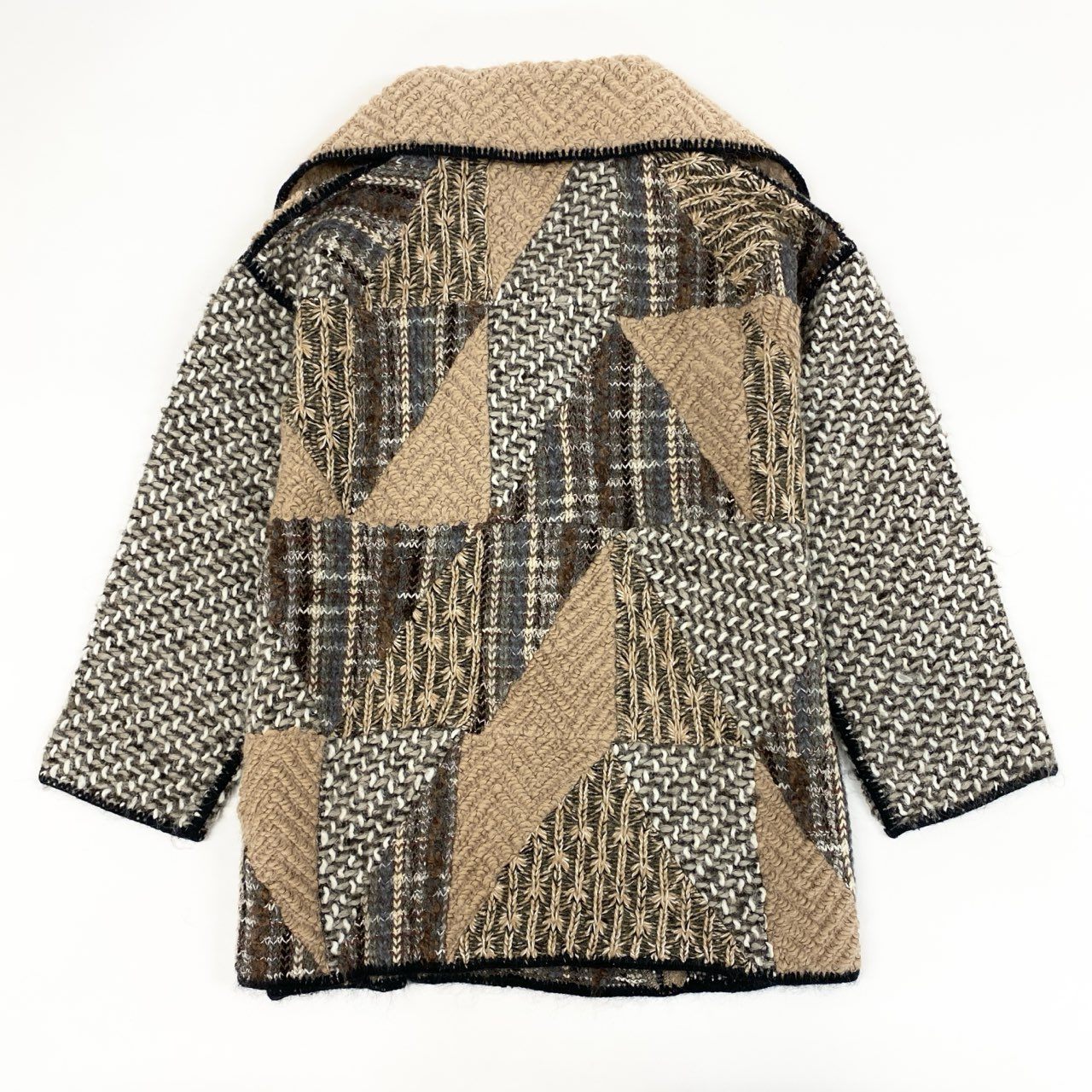 62g24 MISSONI ミッソーニ クレイジーパターン ローゲージ ニットガウン ニットジャケット サイズ48 マルチカラー メンズ_