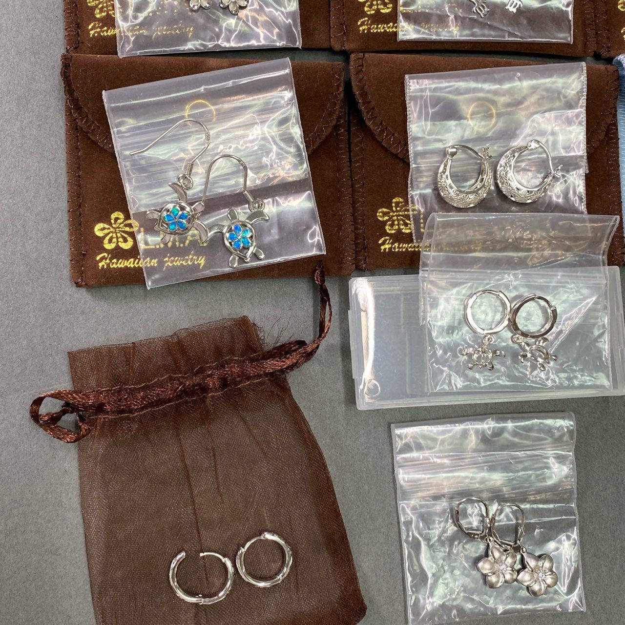 c6 L.M.A Hawaiian Jewelry 10点以上まとめ セット売り ハワイアンジュエリー ピアス ホヌ 亀 イルカ プルメリア 花 アクセサリー レディース シルバー