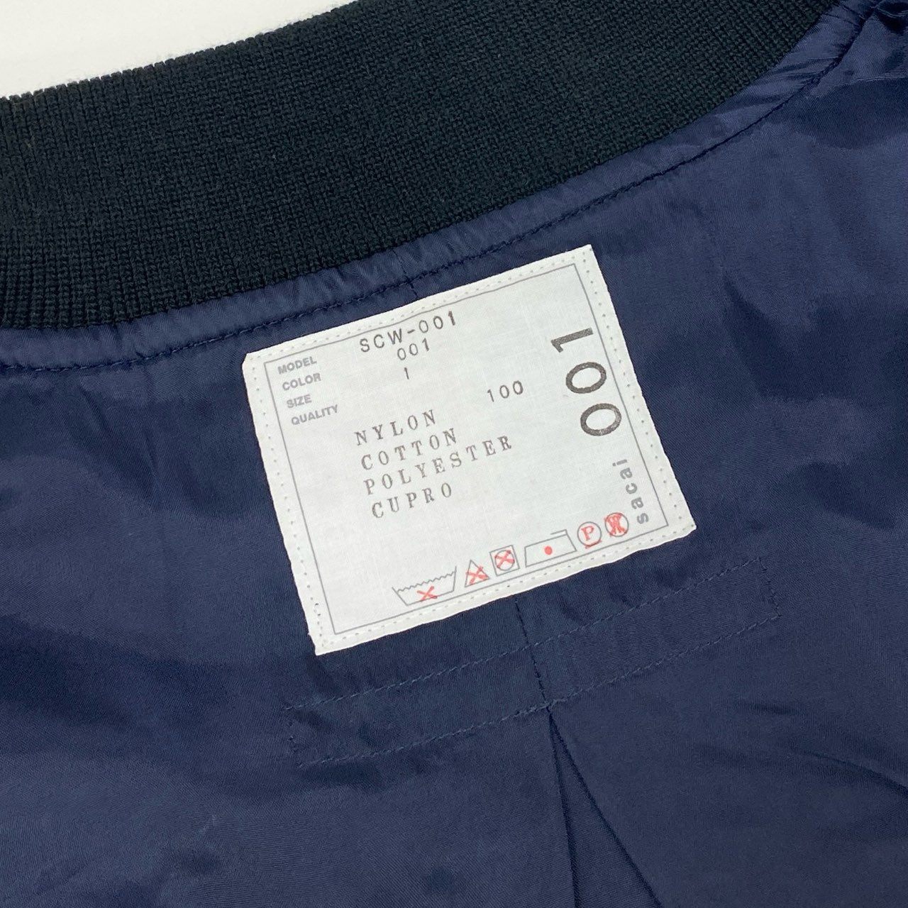 48h15《美品》 sacai サカイ MA-1 バックタックブルゾン ミリタリージャケット SCW-001 サイズ1 ブラック ナイロン レディースu02t