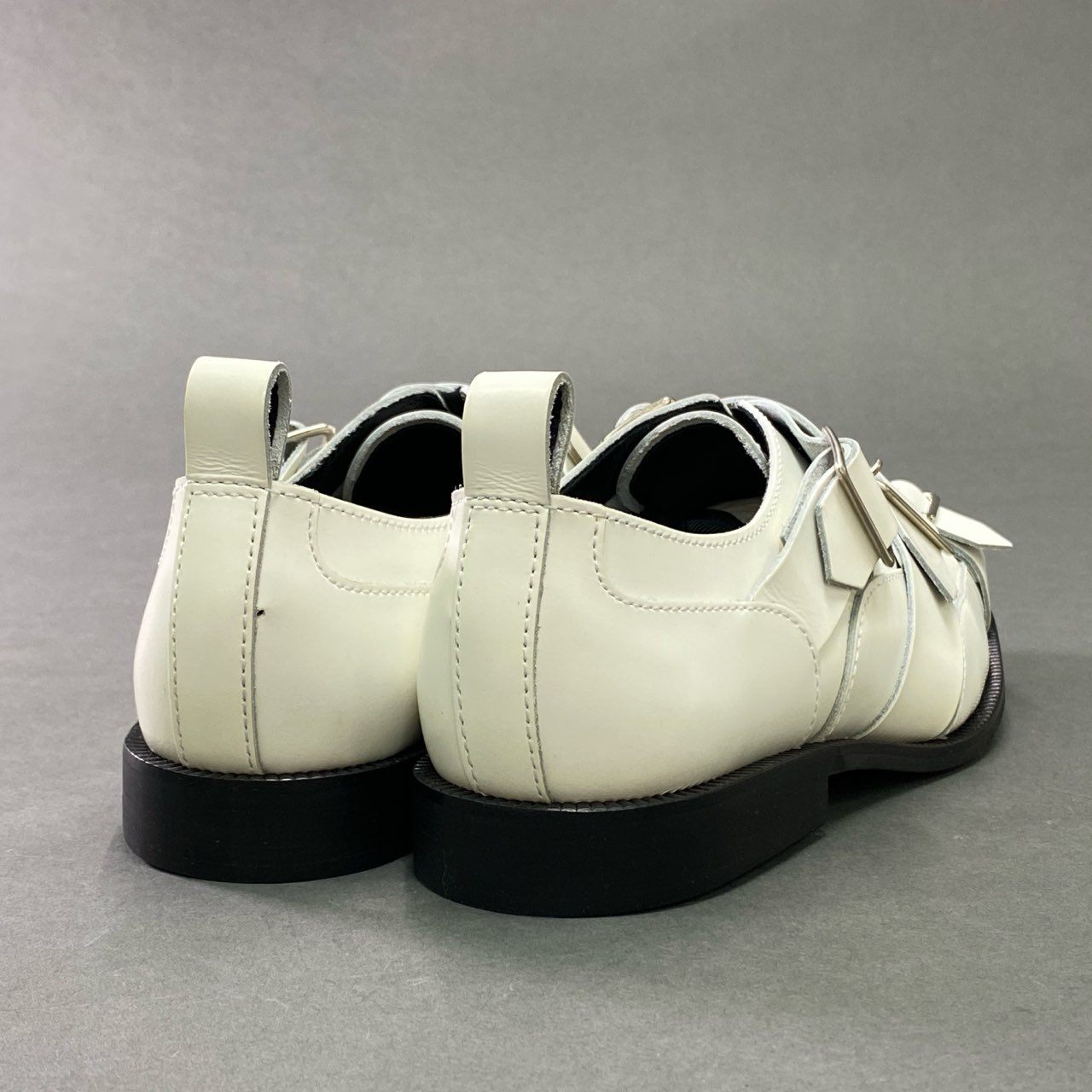 1b7 COMME des GARCONS コムデギャルソン モンスター期 多重ベルトシューズ 24.5cm ホワイト レザー イタリア製 箱付き