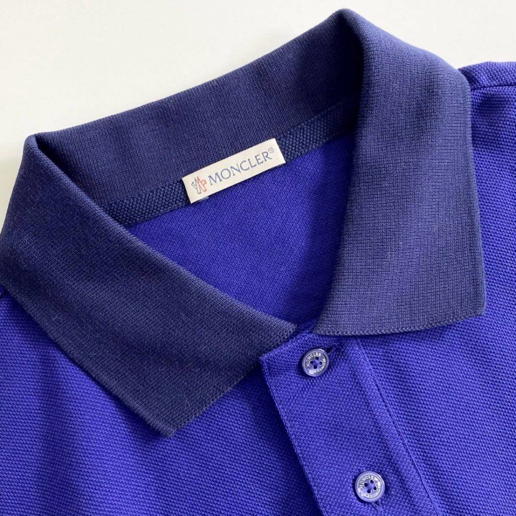 7e19-2 タグ付 MONCLER モンクレール ロゴワッペンポロシャツ サイズS ネイビー MAGLIA POLO MANICA C マリアポロマニカ 半袖