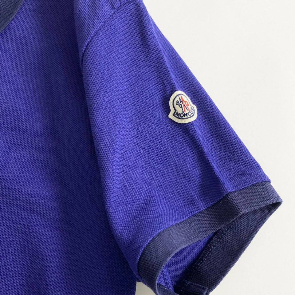 7e19-2 タグ付 MONCLER モンクレール ロゴワッペンポロシャツ サイズS ネイビー MAGLIA POLO MANICA C マリアポロマニカ 半袖