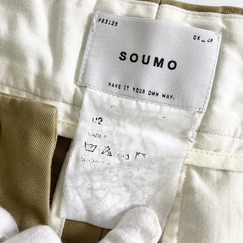26f1 SOUMO ソウモ BIG TUCK CHINO ビッギタックチノ チノパンツ ワイドパンツ Mサイズ相当 ベージュ ロングパンツ メンズ 紳士用 男性用