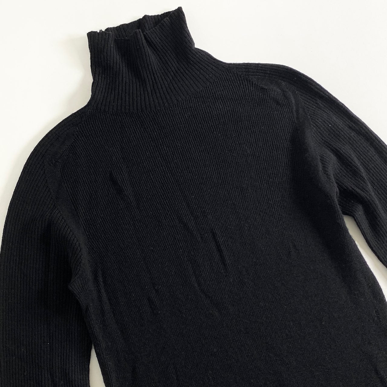 48a30 Rick Owens リックオウエンス タートルネックニットトップ セーター XS ブラック イタリア製 ハイネック 長袖