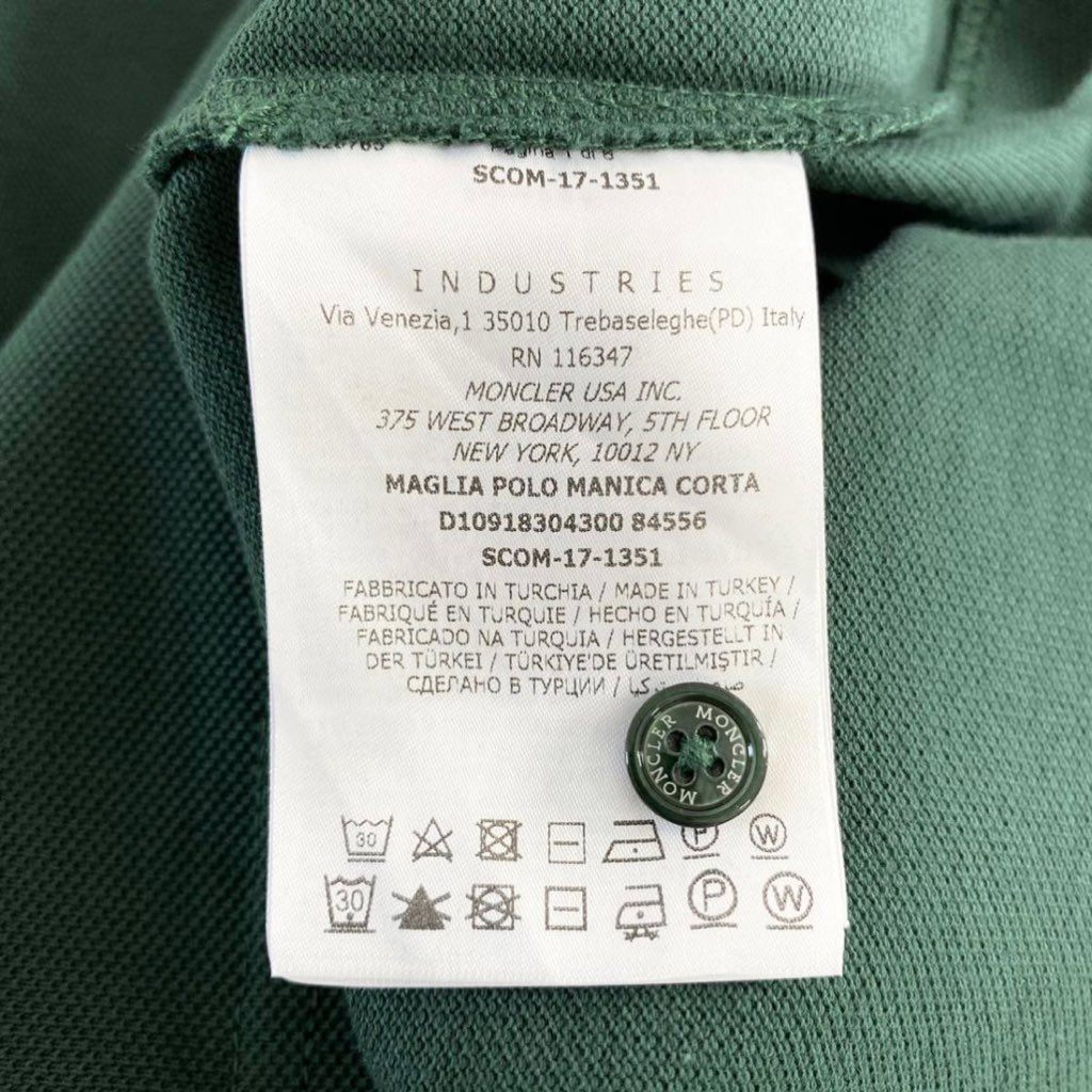 6e19-14 未使用タグ付☆MONCLER モンクレール ロゴワッペンポロシャツ サイズS グリーン MAGLIA POLO MANICA マリアポロマニカ メンズ 夏