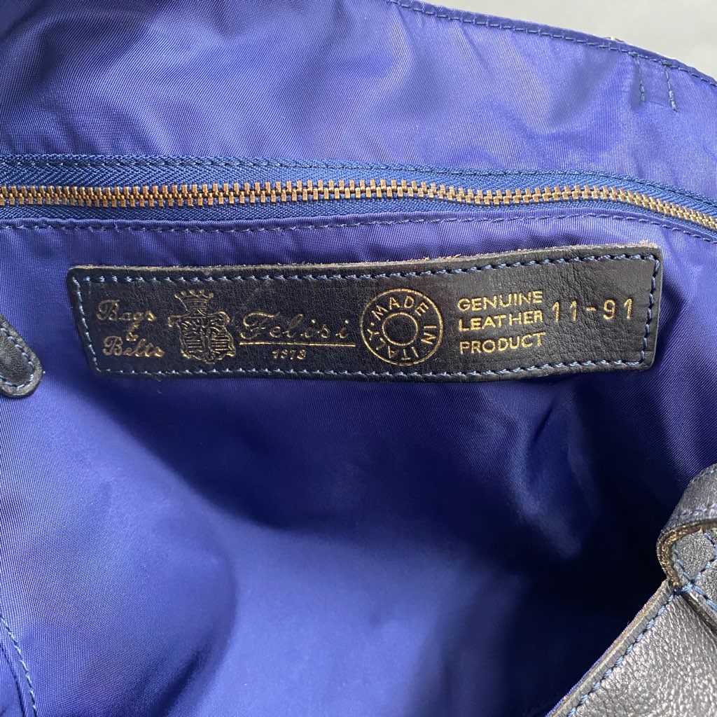 Bb8 Felisi フェリージ レザートートバッグ ブラック ショルダーバッグ イタリア製 Leather Tote Bag