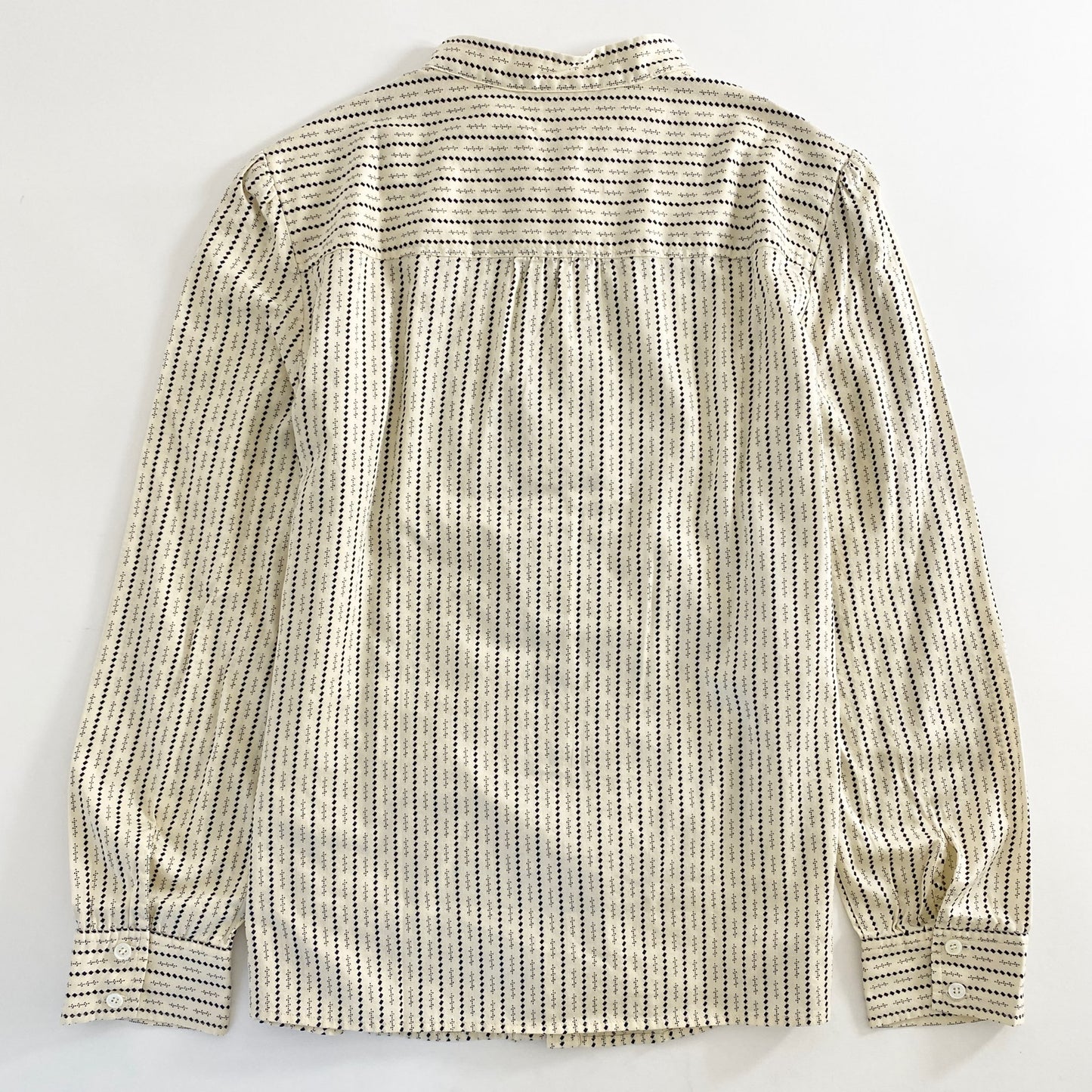 1a31 MARC JACOBS マークジェイコブス ウィングカラー フリルドレスシャツ 6 アイボリー 長袖 ストライプ dress shirt