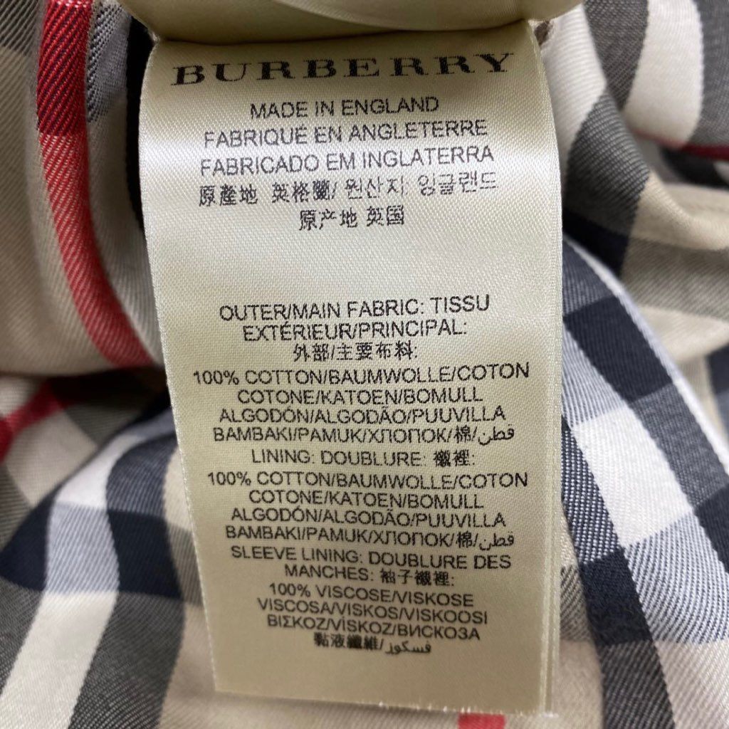 8e26 《美品》 英国製 BURBERRY バーバリー THE SANDRINGHAM ショート丈 トレンチコート ベルテッドコート 裏地ノバチェック 38 M 正規品 春