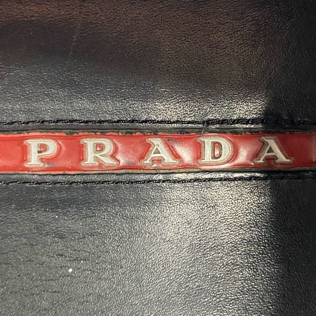 1c5 PRADA SPORTS プラダスポーツ ローカット スニーカー 8 ブラック レザー レースアップ シューズ