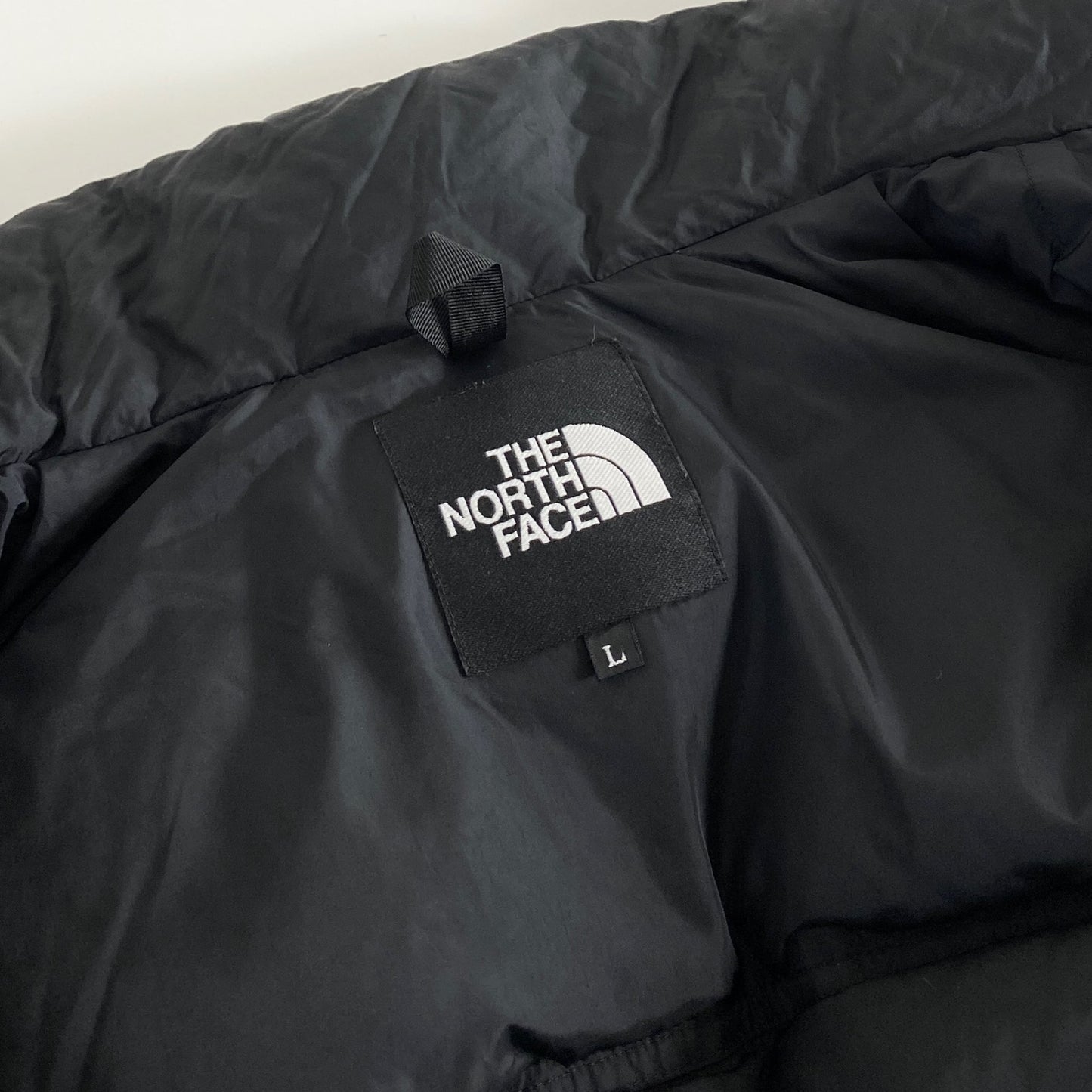 14a18 THE NORTH FACE ノースフェイス ダウンジャケット ダウン80% ND91842 L グレー フード収納 トップス アウター 上着