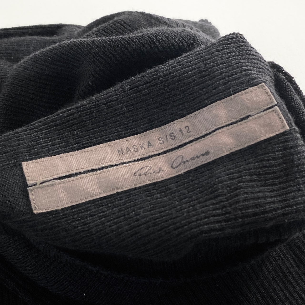 48a30 Rick Owens リックオウエンス タートルネックニットトップ セーター XS ブラック イタリア製 ハイネック 長袖