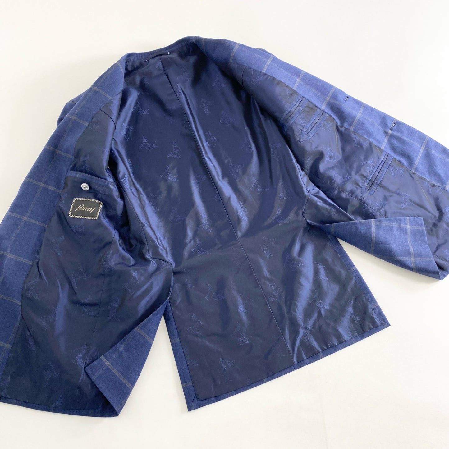 3C13 Brioni ブリオーニ 2B テーラードジャケット ウィンドペン ネイビー 48C メンズ