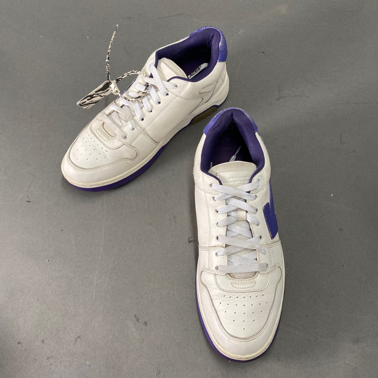 1L5 Off-White オフホワイト 43(27.5cm相当) out of white ホワイト×パープル レザースニーカー メンズ