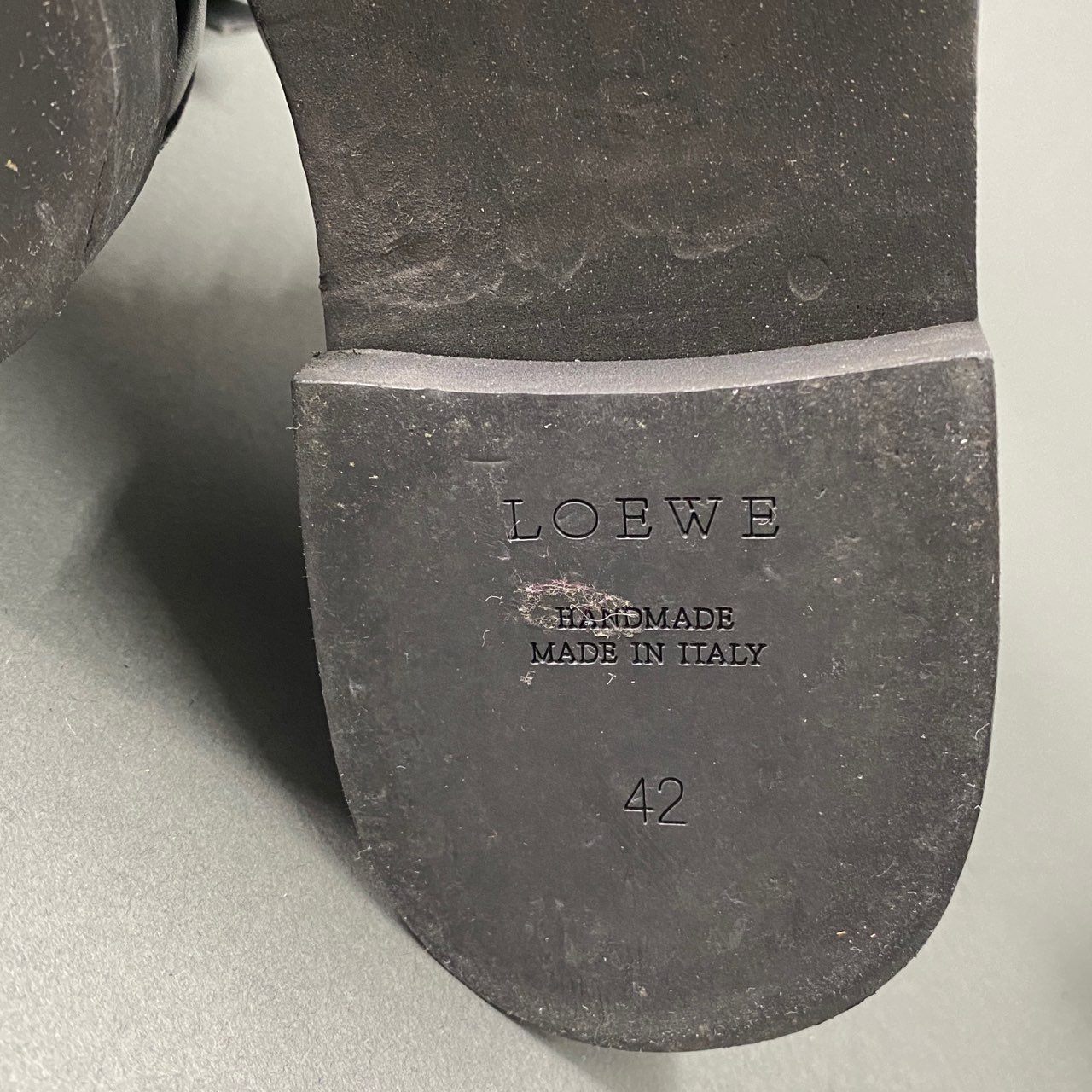 3b3 LOEWE ロエベ アンクルベルト レースアップブーツ 42 ブラック レザー イタリア製 シューズ 本革