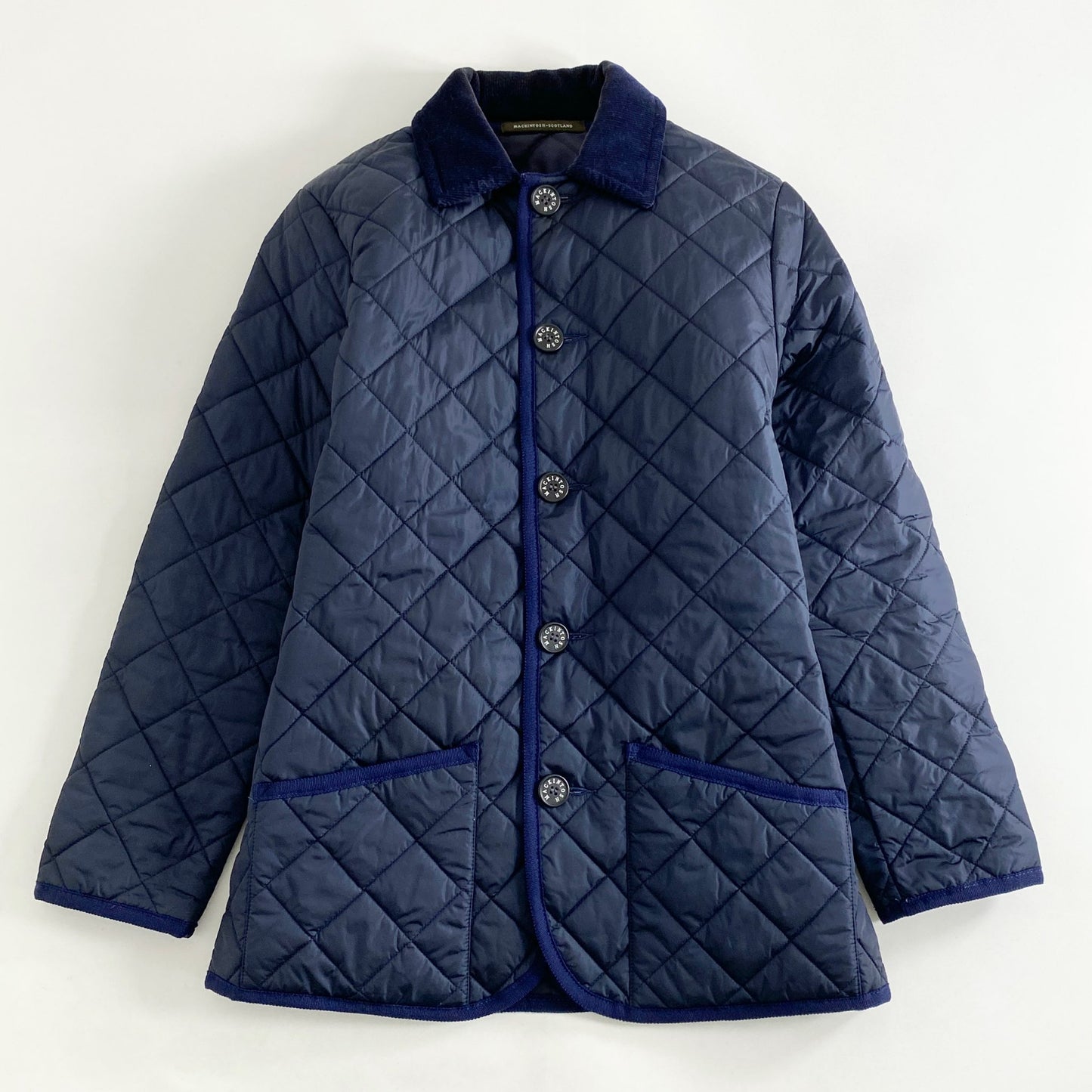 26L14 英国製 MACKINTOSH マッキントッシュ キルティングジャケット 38 ネイビー アウター 羽織 上着