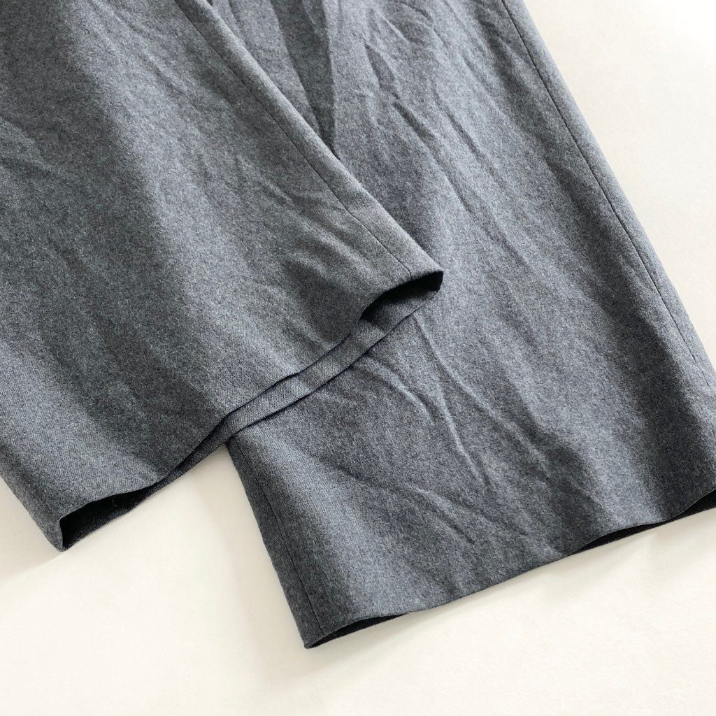 56b12 《美品》 日本製 ATON エイトン 22AW SHRINK FLANNEL スラックスパンツ イージースラックス サイズ6 グレー ウール100% メンズ