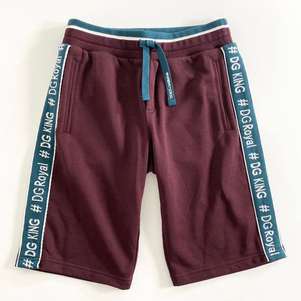 41i22 《美品》 DOLCE&GABBANA ドルチェアンドガッバーナ スウェット ショートパンツ ショーツ 144-156cm ボルドー レディース キッズ D&G ドルガバ 夏