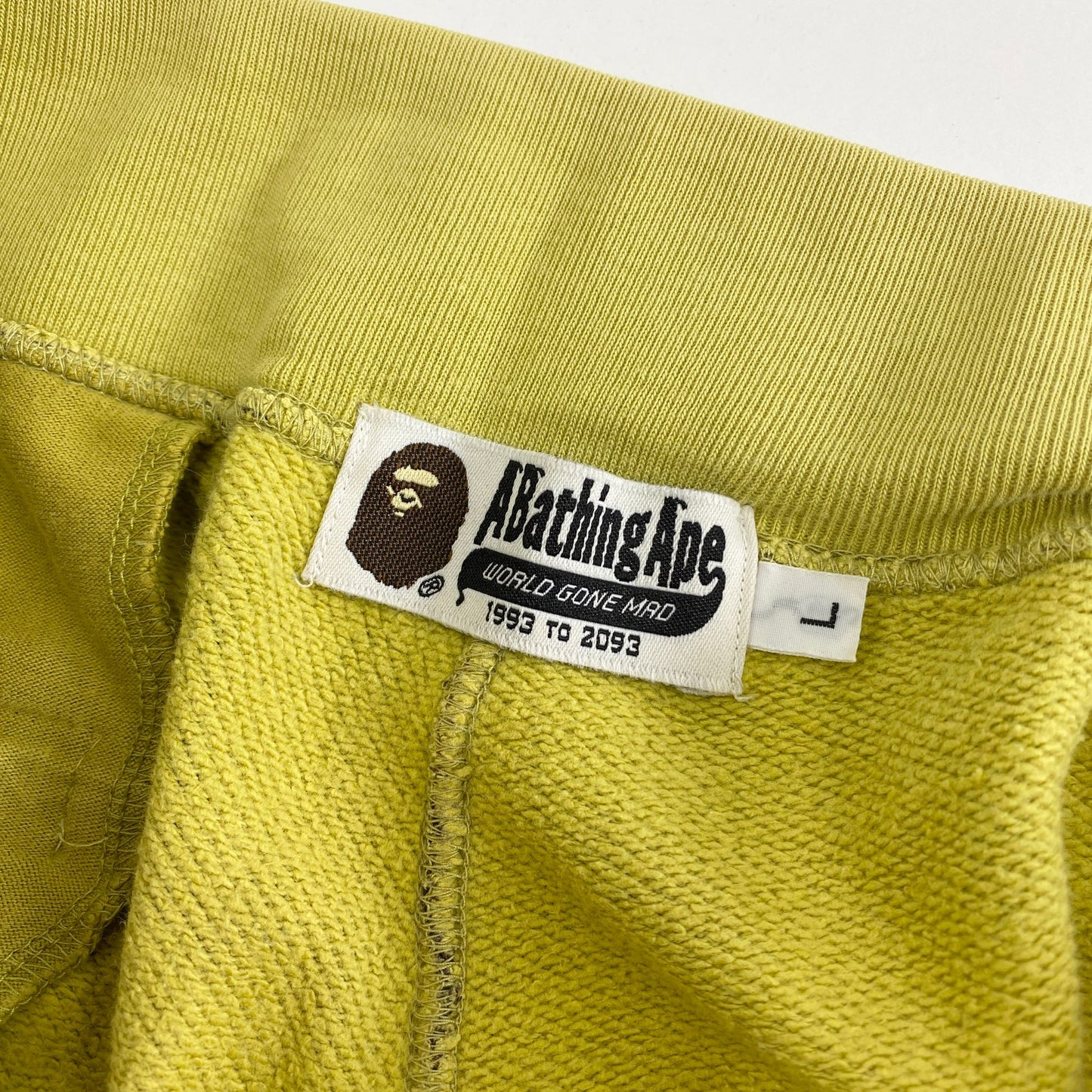 48k9 A BATHING APE アベイシング エイプ カモフラスウェットパンツ L ブラウン イエロー コットン 迷彩 ジップポケット カモフラージュ ボトムス