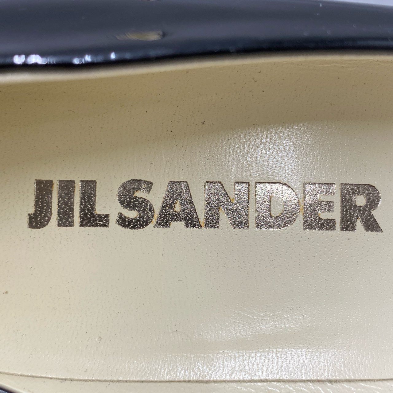 4c3 JIL SANDER ジルサンダー パテントレザー パンプス 35 ブラック シューズ エナメル イタリア製