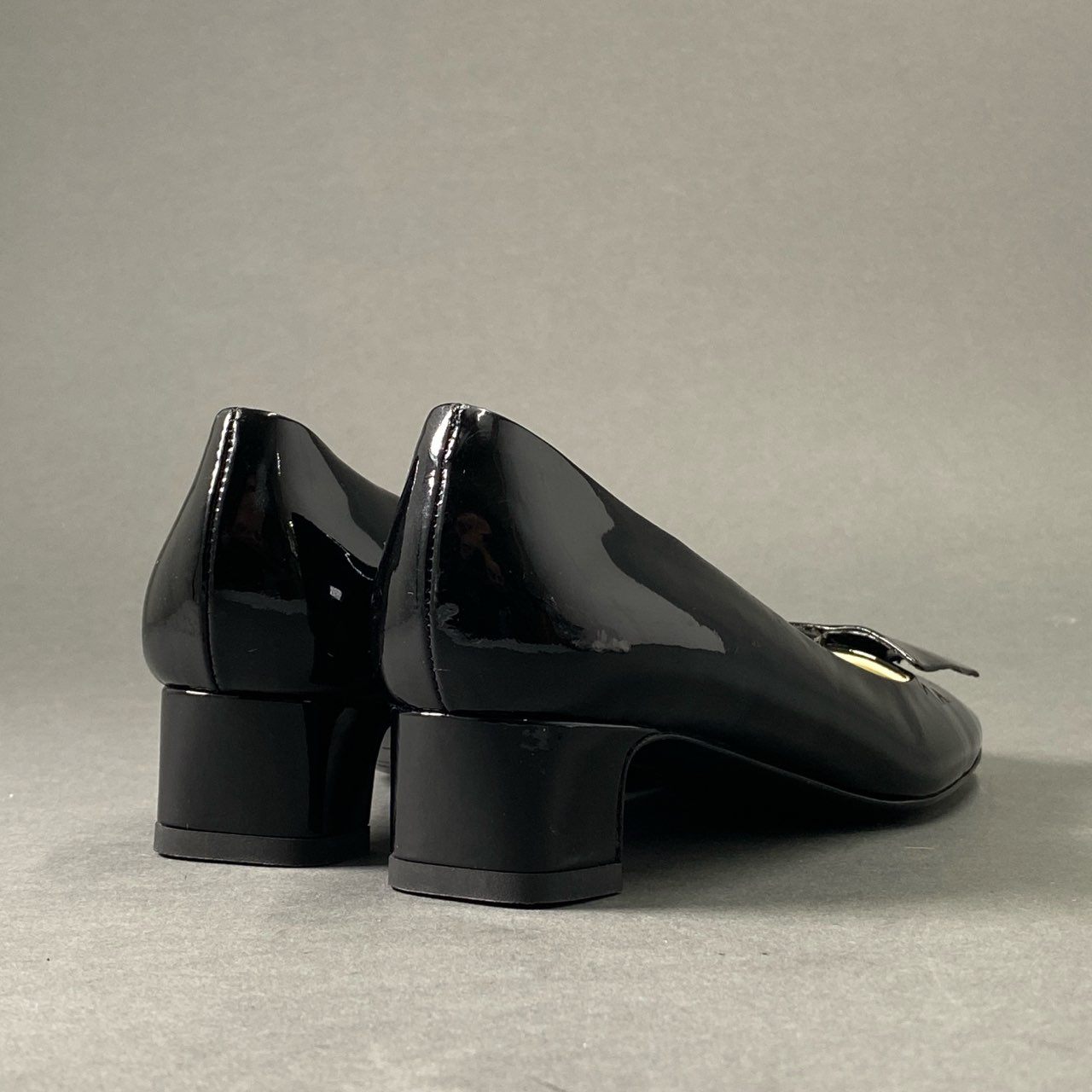 4c3 JIL SANDER ジルサンダー パテントレザー パンプス 35 ブラック シューズ エナメル イタリア製