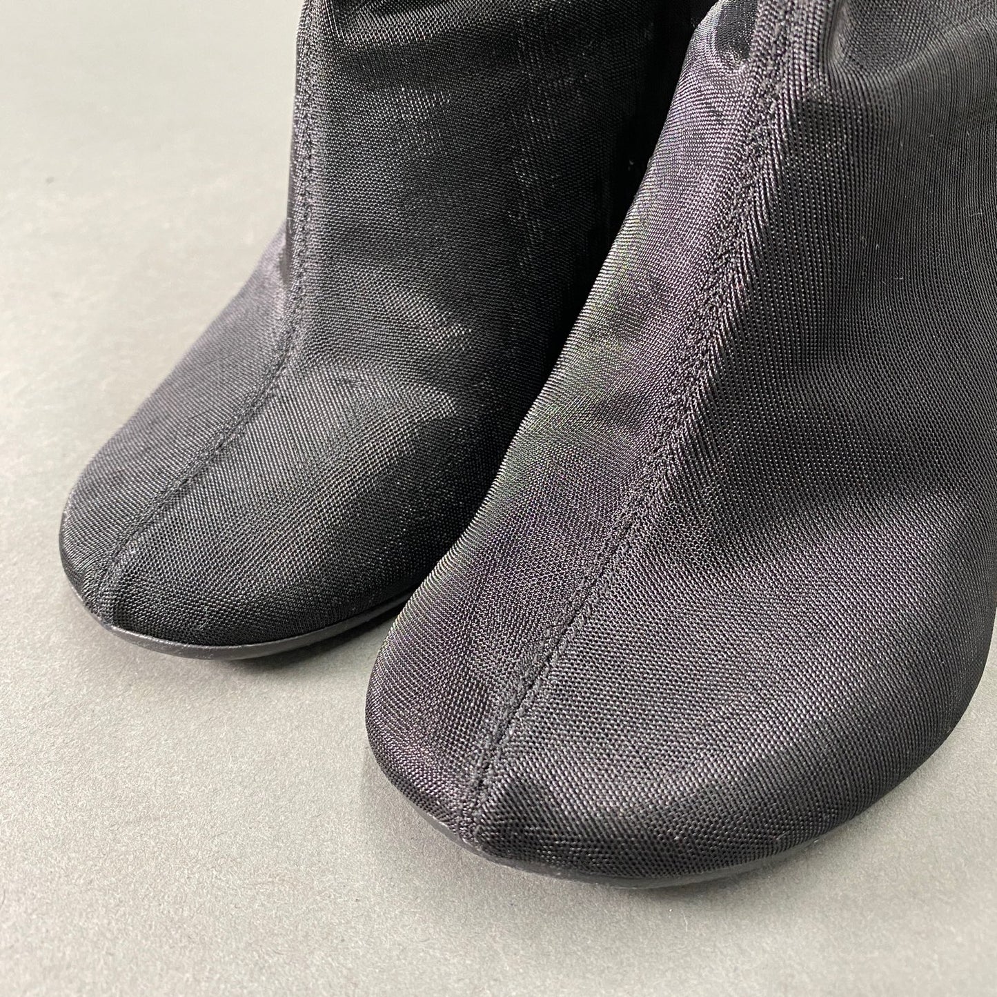 4L22《伊製》Maison Margiela MM6 エムエムシックス ニットブーツ パワーネット ミドルブーツ 37 ブラック レディース