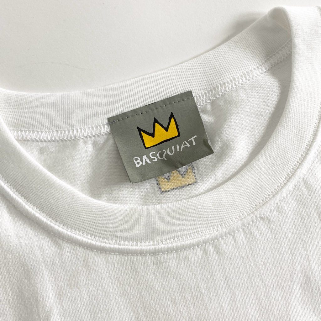 55-2b13 《美品》 BASQUIAT バスキア 00’s デッドストック 展覧会限定 アートTシャツ ホワイト 日本製 ジャン=ミシェル バスキア カットソー TEE 絵画