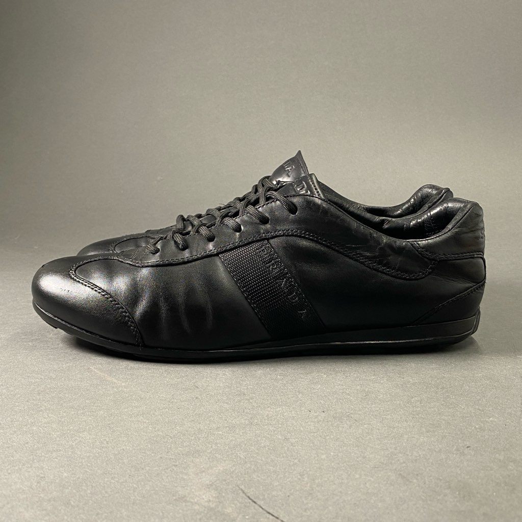 1c5 PRADA SPORTS プラダスポーツ ローカット スニーカー 8 ブラック レザー レースアップ シューズ